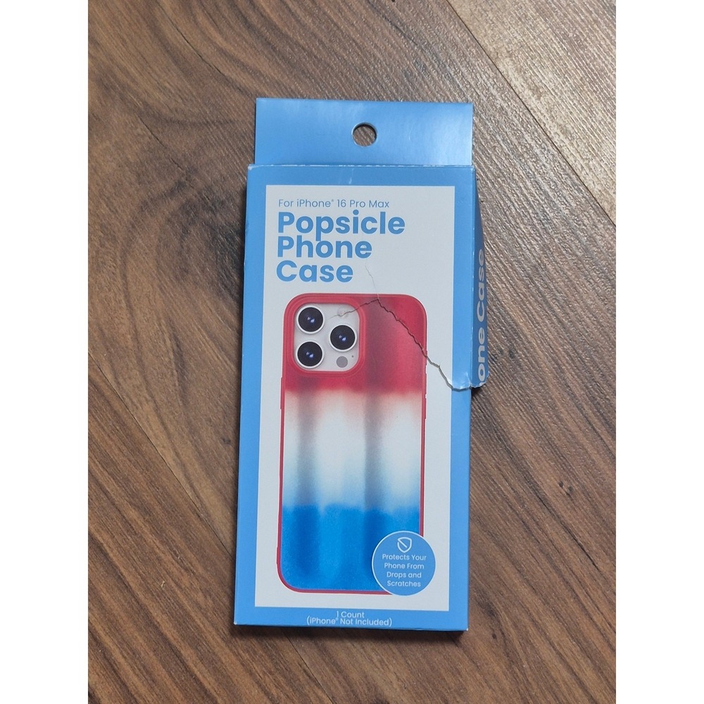 iPhone 16 Pro Max Case Red Blue Popsicle Slim TPU Silicone Wireless Charge